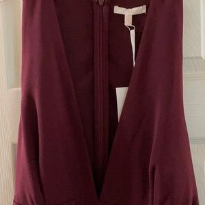 NWT low V-neck belted jumpsuit